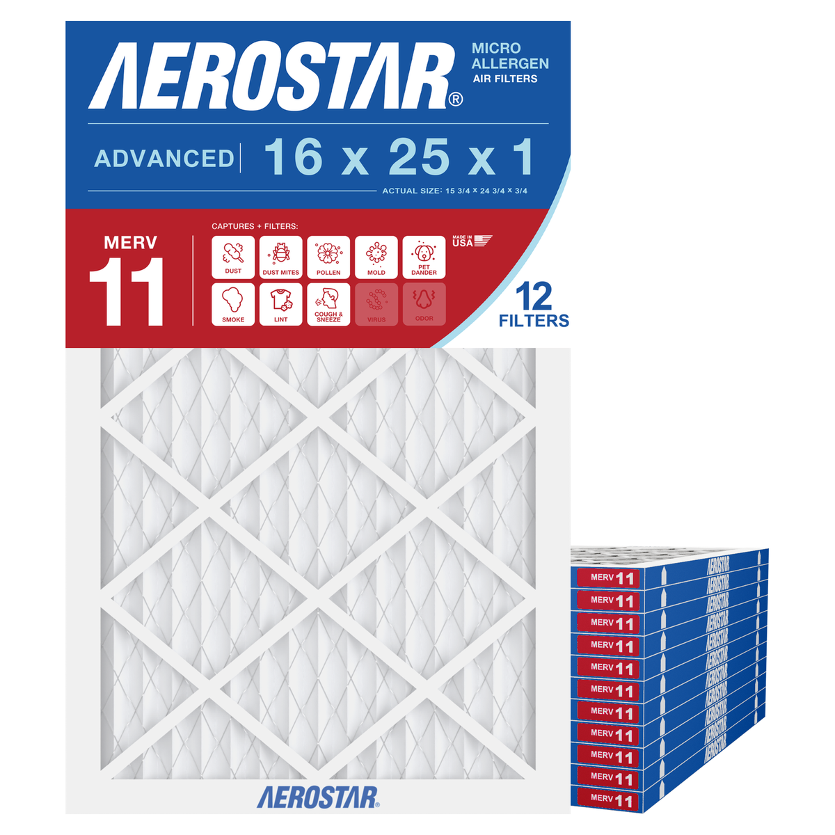16x25x1 Aerostar Air Filter