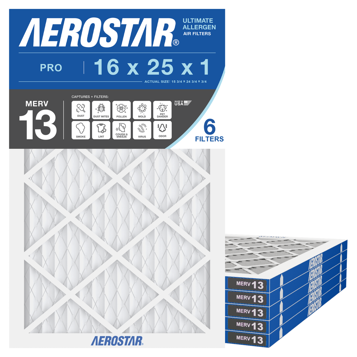 16x25x1 Aerostar Air Filter