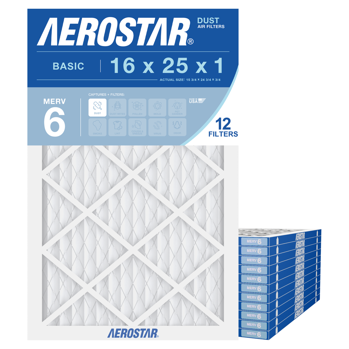 16x25x1 Aerostar Air Filter