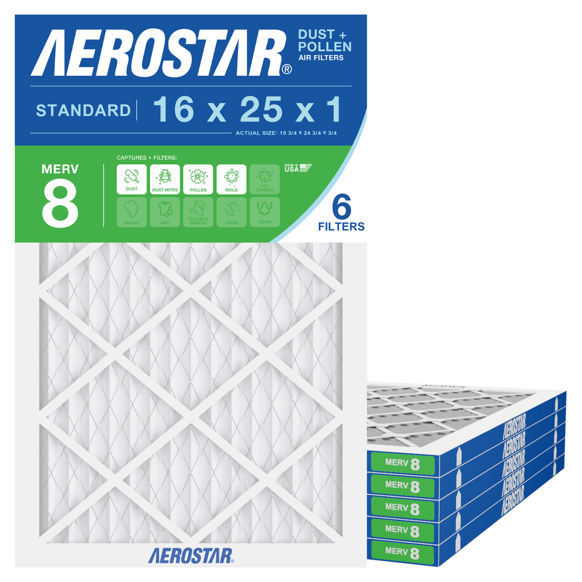 16x25x1 Aerostar Air Filter